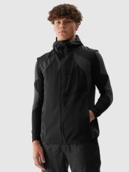 4F Bezrękawnik skiturowy Primaloft Active męski - czarny L. Czarne kurtki męskie 4f, l, z aplikacjami, z dzianiny, klasyczne, bez kaptura. Za 399.99 zł.