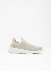 Buty wsuwane marki Kangaroos, stretch fit. Brązowe obuwie sportowe damskie bonprix, bez wzorów. Za 144.99 zł.
