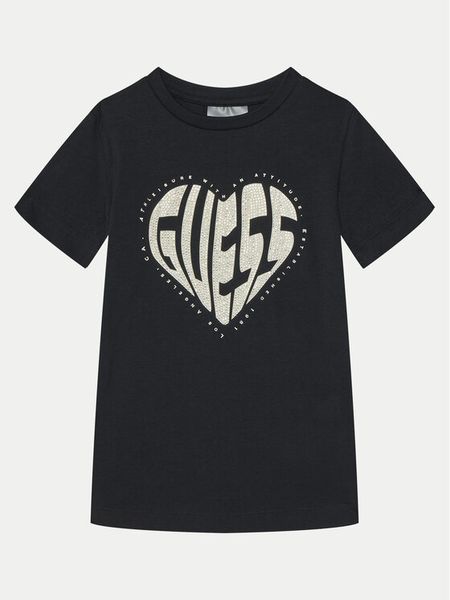 Guess T-Shirt J5RI46 J1314 Czarny Regular Fit. Czarne t-shirty i topy dla dziewczynek Guess, z aplikacjami, z bawełny, bez ramiączek. Za 79.99 zł.