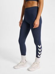 Damskie legginsy Hummel Pulse Logo MW. Niebieskie legginsy sportowe damskie Hummel, s, bez wzorów, z bawełny, na fitness i siłownię. Za 137.50 zł.