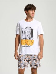 Piżama dwuczęściowa Garfield - wielobarwny. Piżamy męskie Sinsay, l, bez wzorów, bez ramiączek. Za 49.99 zł.