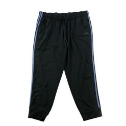 Second life - Dresowe spodnie męskie 3-Stripes czarne - Stan bardzo dobry. Czarne spodnie sportowe męskie Adidas, m, bez wzorów, z dresówki, na fitness i siłownię. Za 122.16 zł.