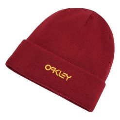 Czapka zimowa damska Oakley B1B Logo Beanie. Czerwone czapki i kapelusze damskie Oakley, na zimę, bez wzorów, sportowe. Za 57.99 zł.