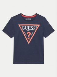 Guess T-Shirt L73I55 K8HM0 Niebieski Regular Fit. Niebieskie t-shirty dla chłopców Guess, z aplikacjami, z bawełny, bez ramiączek. Za 49.99 zł.