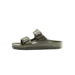 Klapki damskie Birkenstock Arizona Eva. Zielone klapki damskie Birkenstock, bez wzorów, z materiału, bez obcasa. Za 323.00 zł.