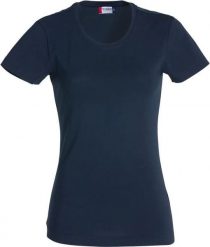 Clique Carolina S/S — damska koszulka z okrągłym dekoltem, elastyczna. Niebieskie t-shirty damskie CLIQUE, s, bez wzorów, z bawełny, bez kołnierzyka. Za 109.79 zł.