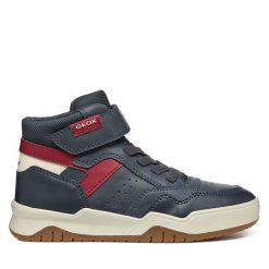 Sneakersy Geox. Niebieskie trampki i tenisówki chłopięce Geox, bez wzorów, bez zapięcia. Za 159.99 zł.
