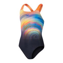 Dziewczęcy jednoczęściowy kostium kąpielowy Speedo Eco+ Dig Placem Powerback. Czarne stroje kąpielowe dla dziewczynek Speedo, bez wzorów, z materiału. Za 131.98 zł.