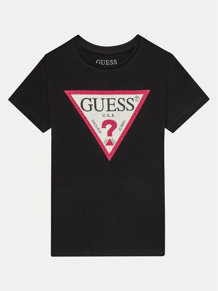 Guess T-Shirt J2YI51 K6YW1 Czarny Regular Fit. Czarne t-shirty i topy dla dziewczynek Guess, z aplikacjami, z bawełny, bez ramiączek. Za 69.99 zł.