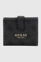 GUESS Czarny mały portfel damski Laurel. Czarne portfele damskie Guess, z aplikacjami, ze skóry ekologicznej. W wyprzedaży za 200.99 zł.