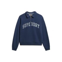 Damski sweter 1/2 zip Superdry Athletic Collared. Niebieskie swetry damskie Superdry., bez wzorów, bez kołnierzyka, bez ramiączek, bez kaptura. Za 284.00 zł.