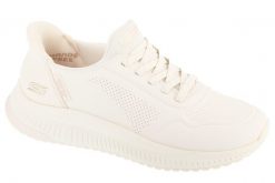 Buty sportowe Sneakersy damskie, Slip-Ins: Bobs Squad 4 - Key Look. Białe obuwie sportowe damskie Skechers, bez wzorów, z materiału, trekkingowe. Za 299.99 zł.