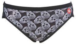 Kąpielówki slipy męskie na basen Arena Crazy Pop Skulls Brief. Białe kąpielówki męskie Arena, m, bez wzorów, z materiału, długie, na fitness i siłownię. Za 31.98 zł.