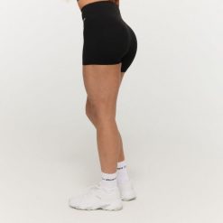 Szorty damskie fitness slim czarne BEAT. Czarne szorty sportowe damskie GYMBEAM, xs, bez wzorów, z elastanu, sportowe, do biegania. Za 85.90 zł.