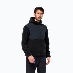 Bluza polarowa męska Jack Wolfskin Felslicht Hooded. Niebieskie bluzy męskie Jack Wolfskin, m, bez wzorów, z polaru, bez kaptura. Za 589.99 zł.