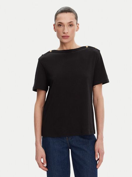 Tommy Hilfiger Bluzka WW0WW42907 Czarny Regular Fit. Czarne bluzki damskie Tommy Hilfiger, xs, bez wzorów, z bawełny, bez kołnierzyka, bez ramiączek. Za 159.99 zł.