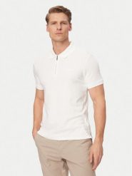 Calvin Klein Polo LV04LE255G Biały Slim Fit. Białe koszulki polo męskie Calvin Klein, m, bez wzorów, z bawełny, bez ramiączek. Za 409.99 zł.