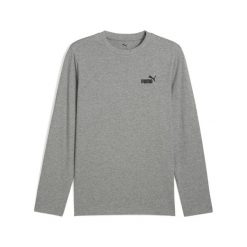 Męska koszulka Essentials z logo No. 1 i długim rękawem PUMA Medium Gray Heather. Szare bluzki z długim rękawem męskie Puma, m, bez wzorów, eleganckie, bez kołnierzyka. Za 129.00 zł.
