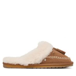 Kapcie EMU Australia. Brązowe kapcie damskie Emu Australia, bez wzorów. Za 384.99 zł.