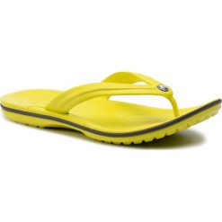 Japonki CROCS - Crocband Flip 11033 Citrus/Slate Grey. Żółte klapki damskie Crocs, bez wzorów, z materiału, bez obcasa. W wyprzedaży za 99.00 zł.