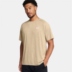 T-Shirt Koszulka Męska Treningowa Under Armour Szybkoschnąca Tech. Brązowe buty sportowe męskie Under Armour, m, bez wzorów, sportowe, bez kołnierzyka. W wyprzedaży za 95.37 zł.