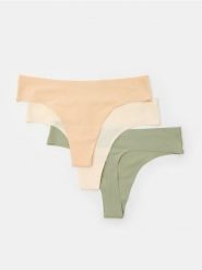 Prążkowane stringi 3 pack - wielobarwny. Stringi damskie Sinsay, l, bez wzorów, prążkowane. Za 25.99 zł.