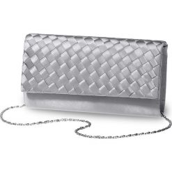 Kopertówka bonprix szary. Szare kopertówki damskie bonprix, bez wzorów, z satyny, eleganckie, bez dodatków. Za 37.99 zł.
