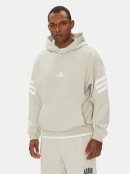Adidas Bluza Future Icons 3-Stripes JW7099 Beżowy Regular Fit. Brązowe bluzy męskie Adidas, l, bez wzorów, z bawełny, bez kaptura. Za 269.99 zł.