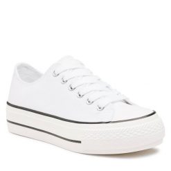 Trampki Jenny Fairy. Białe trampki i tenisówki damskie Jenny Fairy, bez wzorów, bez zapięcia. Za 79.99 zł.
