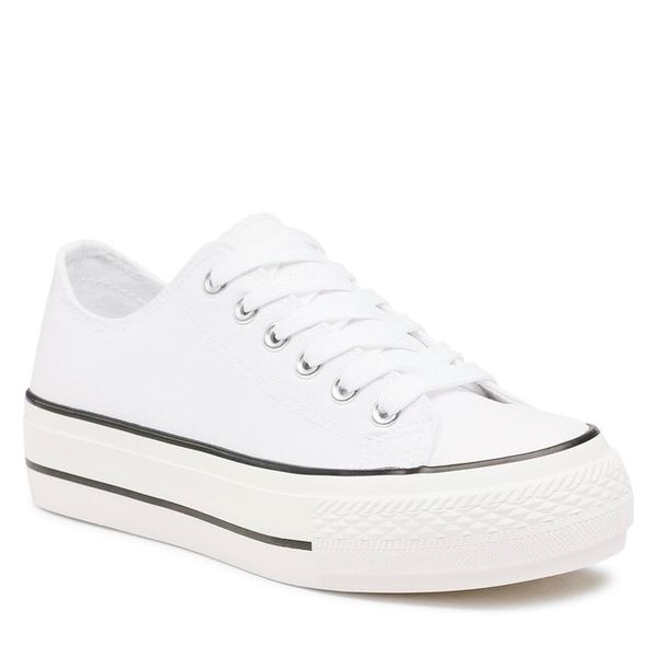 Trampki Jenny Fairy. Białe trampki i tenisówki damskie Jenny Fairy, bez wzorów, bez zapięcia. Za 79.99 zł.