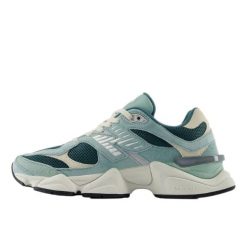 Buty do chodzenia dla dorosłych New Balance 9060 Green Cream. Zielone obuwie sportowe damskie New Balance, bez wzorów, ze skóry, do biegania. Za 1,138.96 zł.