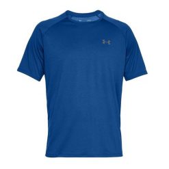 Męska Koszulka Techniczna 2.0. Niebieskie koszulki sportowe męskie Under Armour, l, bez wzorów, bez kołnierzyka, bez ramiączek, trekkingowe. Za 163.99 zł.