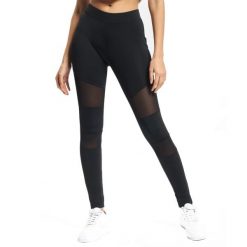 Legginsy Damskie Z Siateczki Technicznej (zestaw 2 Sztuk). Czarne legginsy damskie Urban Classics, l, bez wzorów, trekkingowe. Za 153.99 zł.