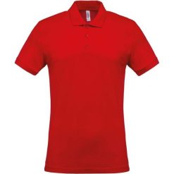 Koszulka polo z krótkim rękawem Kariban Piqué. Czerwone koszulki polo męskie KARIBAN, m, bez wzorów, eleganckie, bez ramiączek. Za 94.00 zł.