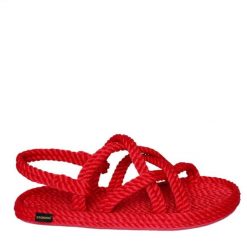 Sandały damskie BODRUM. Czerwone obuwie sportowe damskie Aulp, bez wzorów, trekkingowe. W wyprzedaży za 159.99 zł.