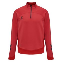 Półzapinana bluza dresowa Hummel Lead. Czerwone bluzy męskie Hummel, xl, bez wzorów, z dresówki, bez kaptura. Za 161.30 zł.