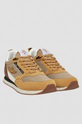 AERONAUTICA MILITARE Beżowo-brązowe sneakersy męskie ze skórą zamszową, Rozmiar 43. Brązowe buty sportowe męskie Aeronautica Militare, ze skóry, bez zapięcia. W wyprzedaży za 303.99 zł.