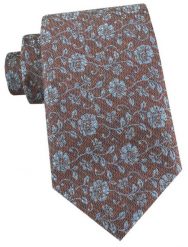 Męski Krawat - Jasny Brąz, Drobne Kwiatki - Alties. Krawaty i muchy Alties, bez wzorów, z tkaniny, eleganckie. Za 55.00 zł.