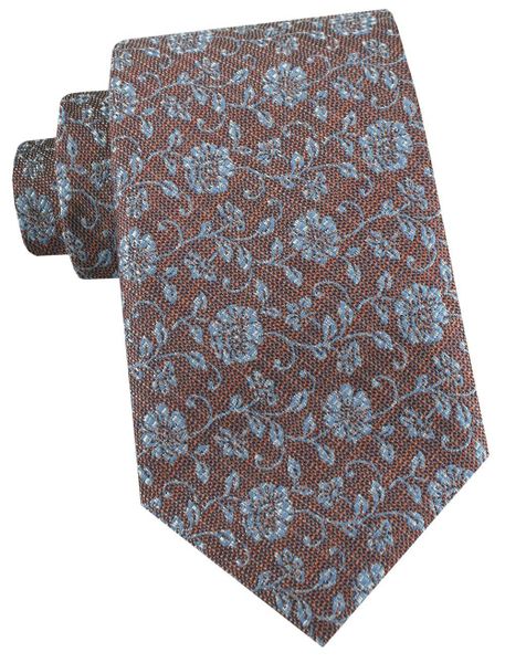 Męski Krawat - Jasny Brąz, Drobne Kwiatki - Alties. Krawaty i muchy Alties, bez wzorów, z tkaniny, eleganckie. Za 55.00 zł.