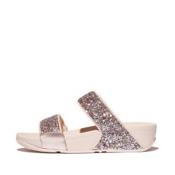 Klapki damskie FitFlop Lulu Multi-Tonal Glitter. Czerwone klapki damskie FIT FLOP, bez wzorów, bez obcasa, na koturnie. Za 378.00 zł.