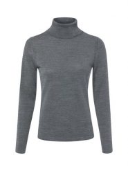 Brookshire bluzka z golfem Kobiety Wełna merino szary, M. Szare bluzki damskie brookshire, m, bez wzorów, z wełny, bez kołnierzyka, bez ramiączek. Za 249.95 zł.
