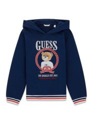 Guess Bluza J6RQ05 KAD74 Biały Regular Fit. Białe bluzy dla dziewczynek Guess, z aplikacjami, z bawełny, bez ramiączek, bez kaptura. Za 239.99 zł.