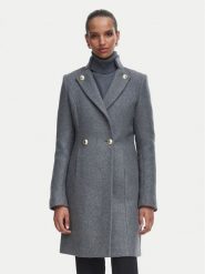 Rinascimento Płaszcz wełniany CFC0131081003 Szary Regular Fit. Szare płaszcze damskie Rinascimento, na zimę, xs, bez wzorów, z wełny, bez kaptura. Za 994.99 zł.