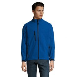 Kurtka Męska Relax Soft Shell. Niebieskie kurtki sportowe męskie SOL'S, m, bez wzorów, trekkingowe. Za 217.99 zł.