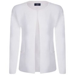 Kardigan w kolorze ecru. Białe kardigany damskie Denim Culture, l, bez wzorów, z bawełny. W wyprzedaży za 139.95 zł.