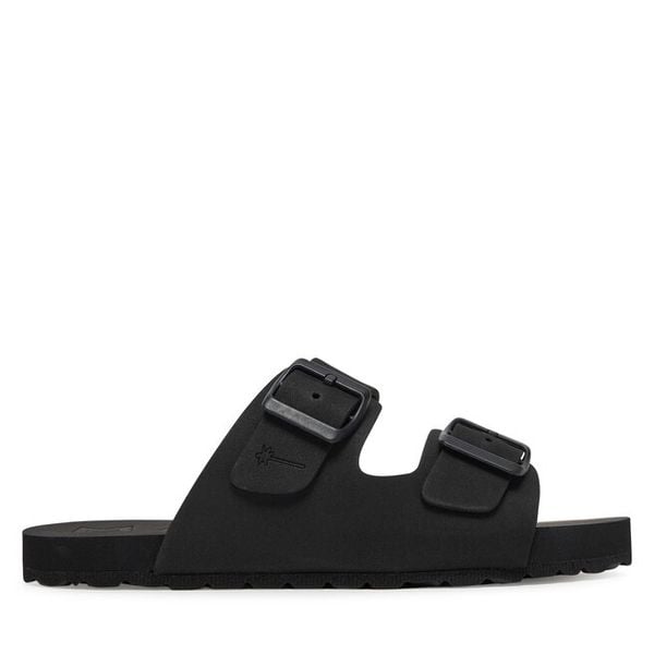 Klapki Manebi. Czarne klapki damskie Manebi, bez wzorów, bez obcasa. Za 279.99 zł.