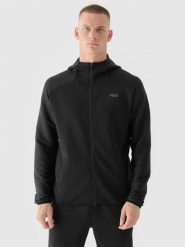 4F Bluza treningowa szybkoschnąca męska 4F x Robert Lewandowski - czarna XL. Czarne bluzy męskie 4f, m, bez wzorów, z dzianiny, z kapturem, na fitness i siłownię. W wyprzedaży za 199.99 zł.