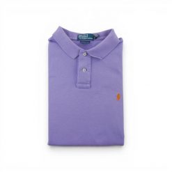 Koszulka Polo męska Custom Fit Polo Ralph Lauren. Fioletowe koszulki sportowe męskie Ralph Lauren, l, bez wzorów, bez kołnierzyka, bez ramiączek, na golfa. Za 106.46 zł.