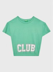 United Colors Of Benetton T-Shirt 3096C10BA Zielony Boxy Fit. Zielone t-shirty i topy dla dziewczynek United Colors Of Benetton, bez wzorów, z bawełny, bez ramiączek. Za 79.99 zł.