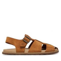 Sandały Fly London. Brązowe sandały męskie Fly London, bez zapięcia. Za 589.99 zł.